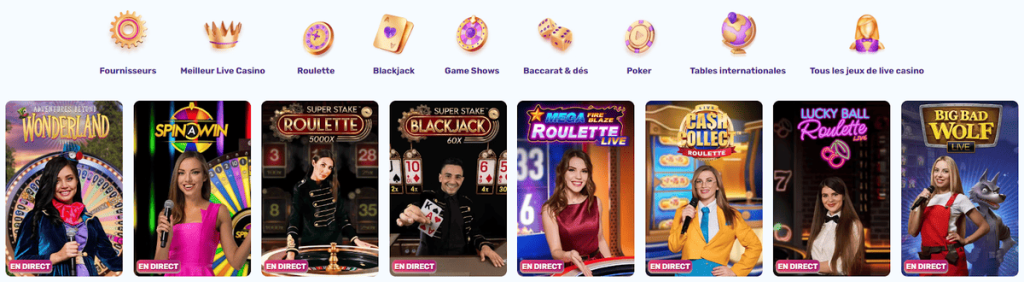 Slots Palace Casino jeux live
