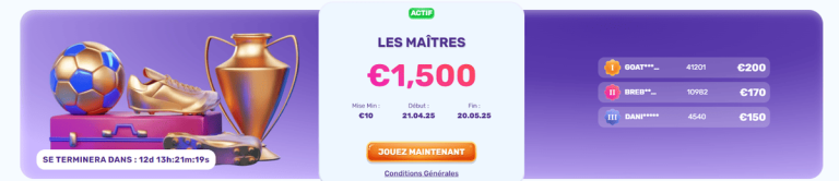 Slots Palace Casino tournoi maîtres